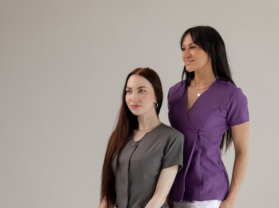 Wrap Spa tunic with button