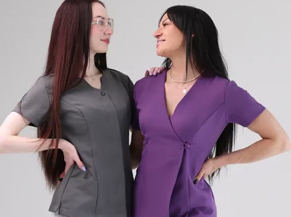 Wrap Spa tunic with button